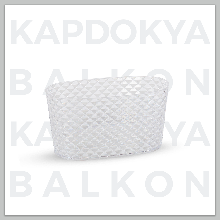 Transparante ovale Bloempot Serinova - Set van 2 Stuks - 30x17cm